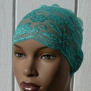 Turquoise Fashionable Fun Lace Tube Cap Headband
